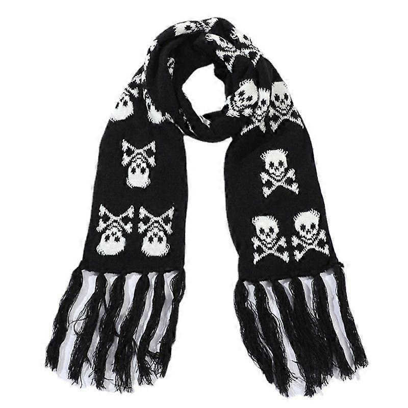 Knitted Scarf Winter Skull Crossbones Winter Scarf For Men Cold Weather | Fruugo SG