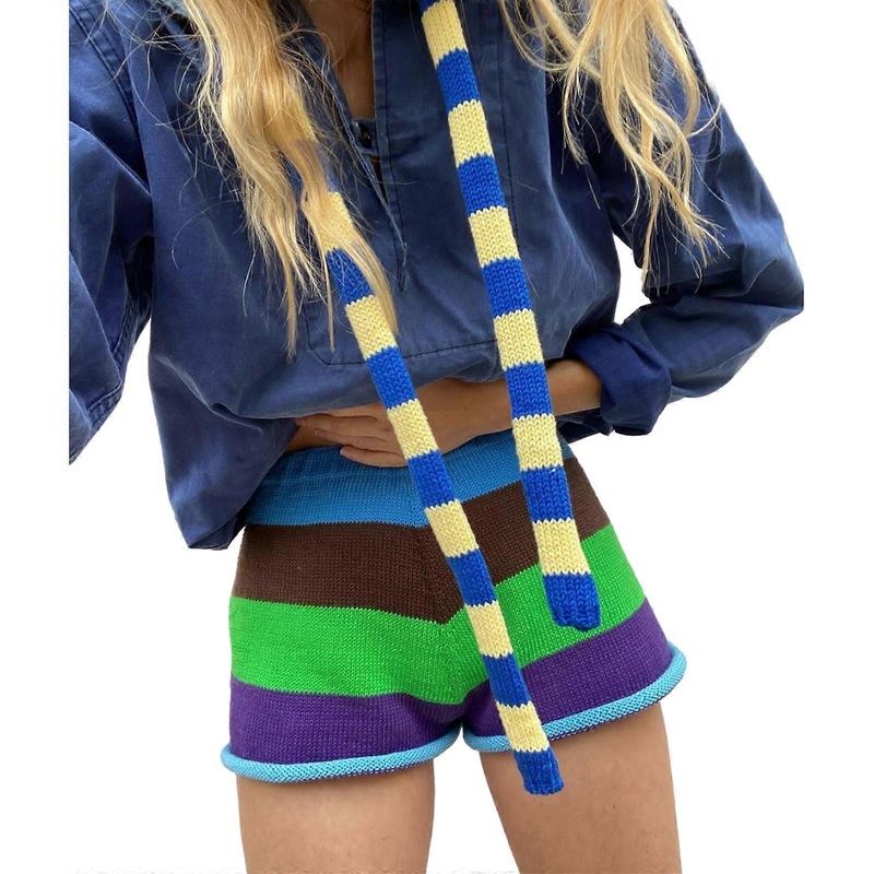 Lady Harajuku Cool Scarf Y2k Style Girls Striped Decorative Knitted Scarf Fashion Cloth Street Casual Neckerchief  Blue | Fruugo SG