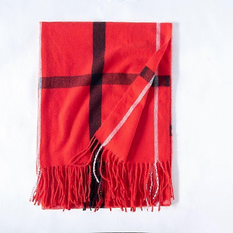 Soft Classic Check Plaid Winter Scarf for Men and Women – Warm and Stylish-Red | Fruugo SG