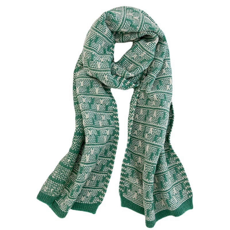 Trendy Winter Scarf for Women Soft Color Matching Printed Wrap Casual Warm Scarves Shawls Outdoor Cycling Supplies  Green | Fruugo SG