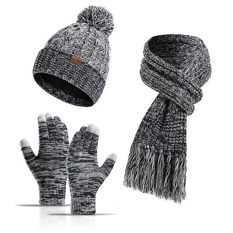Winter 1-3 Gloves Scarves for Men and Women, Knitted Fleece Lined Warm Touch Screen Gloves Scarf Set | Fruugo SG