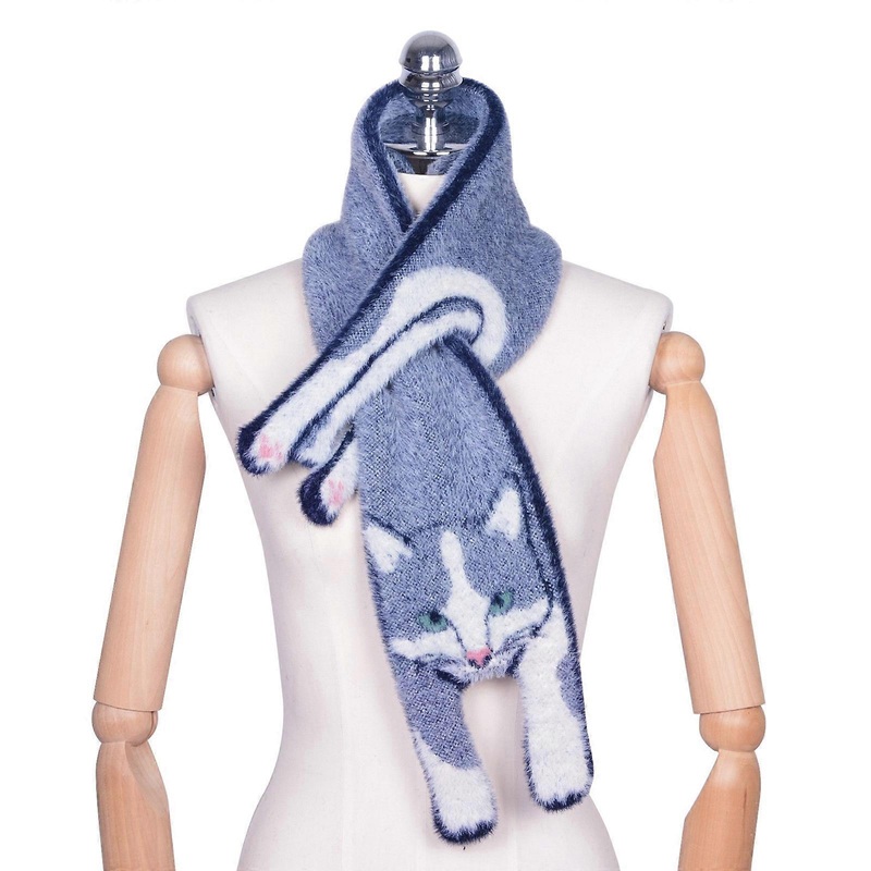 Winter Warm Neck Scarf Shawl Wrap for Adult Faux Furs Cartoon Theme Scarf Winter Cold Weather Scarf Student Neck Warmer  blue 1 | Fruugo SG