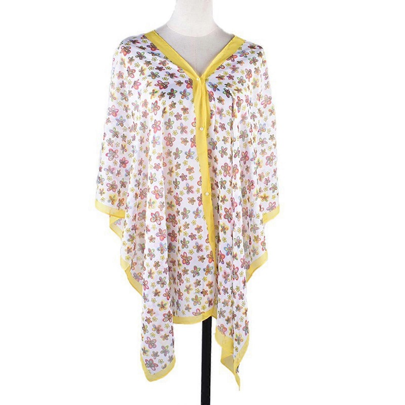 Woman Flower Print Shawl for Wedding Church Outdoor Camping Travel Lightweight Shawl Breathable Poncho Outdoor Shawl  Yellow | Fruugo SG