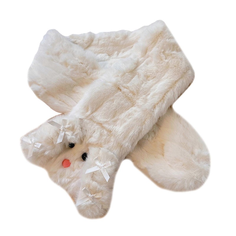 Women Lady Furred Neckerchief Soft Neck Scarf Stylish Neck Warmer Wrap Elegant Warm Scarves Neckerchief  Milky white | Fruugo SG
