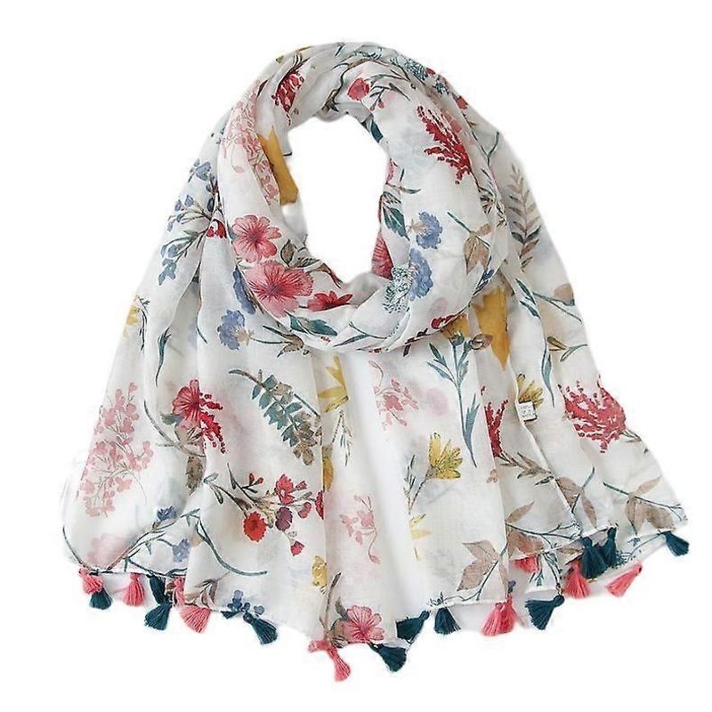 Women’s Boho Scarf Lightweight Floral Print Scarf Fall/Winter Fashion Fringe Scarf Shawl,Birthday Gift,Christmas Gift-SL2004-053 | Fruugo SG