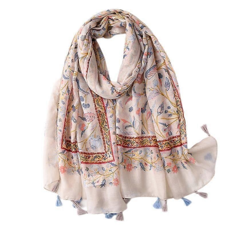 Women’s Boho Scarf Lightweight Floral Print Scarf Fall/Winter Fashion Fringe Scarf Shawl,Birthday Gift,Christmas Gift-SL2005-004 | Fruugo SG