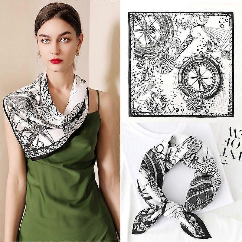Women’s Silk Touch Scarf Medium Square Satin Bandana Gift For Girlfriend,Mother-Black | Fruugo SG