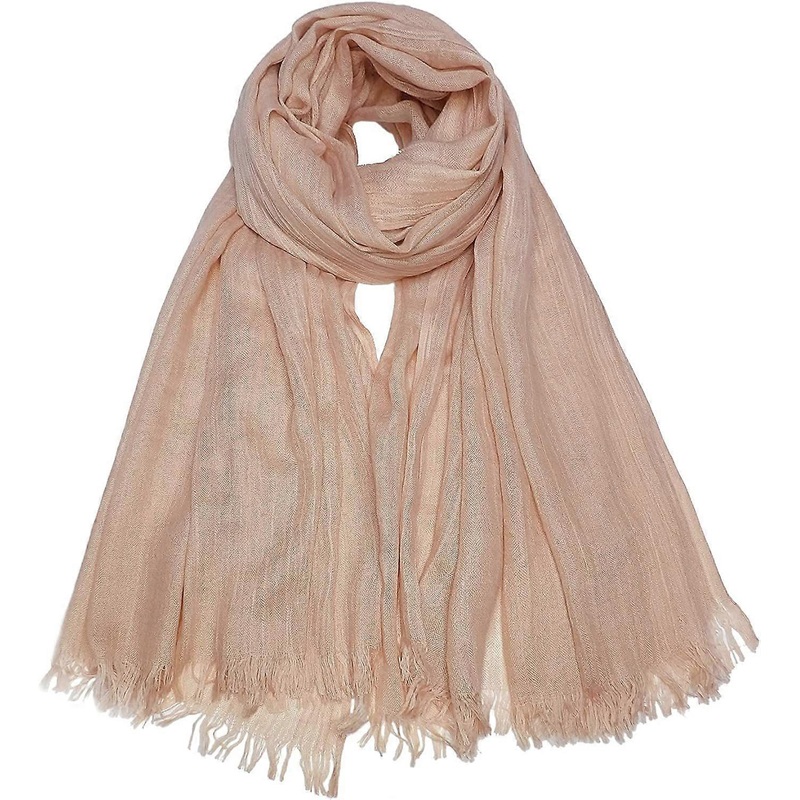 Women Summer Scarfs Lightweight Large Long Gauze Shawl Linen Beach Wrap Plain 7543,Pink | Fruugo SG