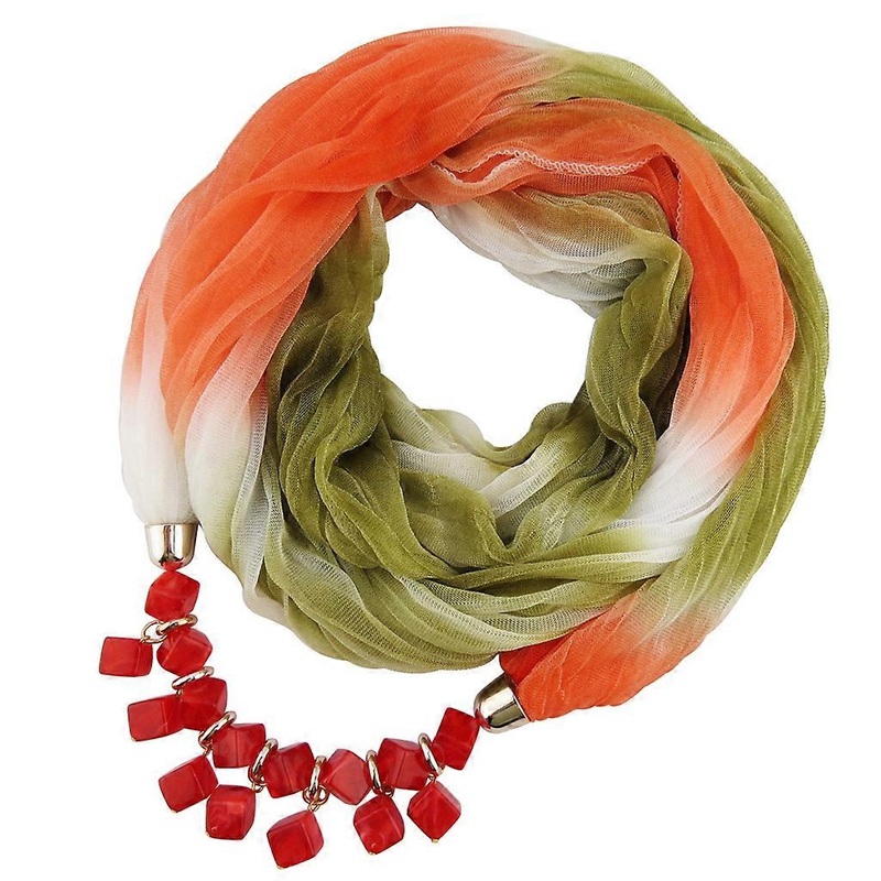 Womens Ethnic Retro Autumn Gradient Contrast Color Chiffon for Infinity Scarf Ne  autumn green orange One Size | Fruugo SG