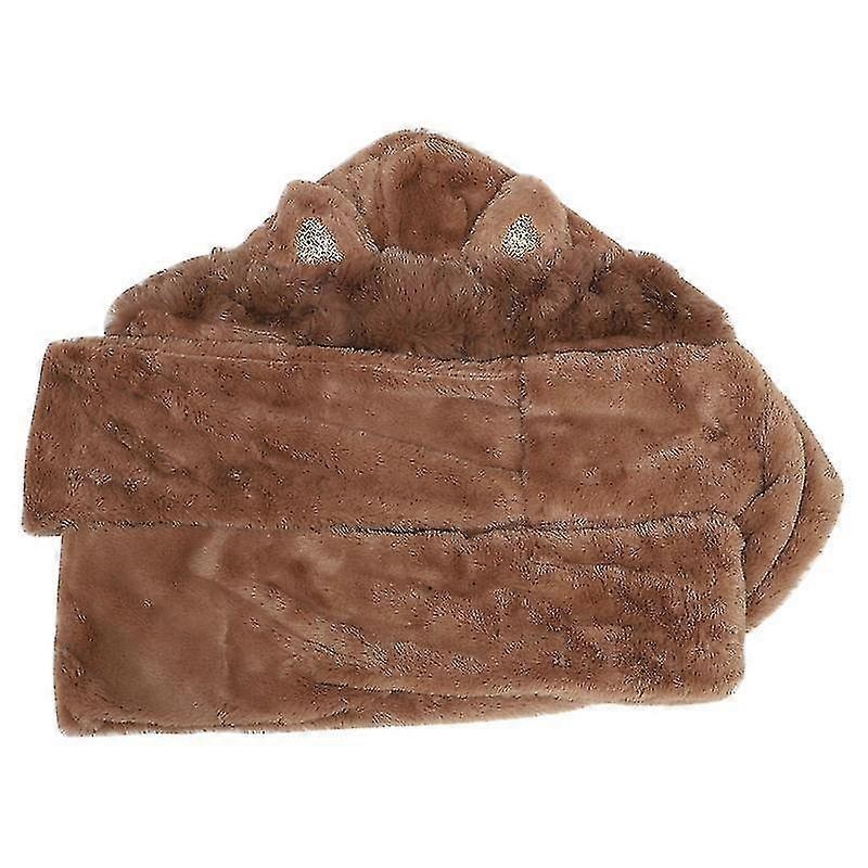 157X51x3cm female scarves & shawls cartoon cat ear animal hood hat 3-in-1 warm plush glove hat scarf | Fruugo SG