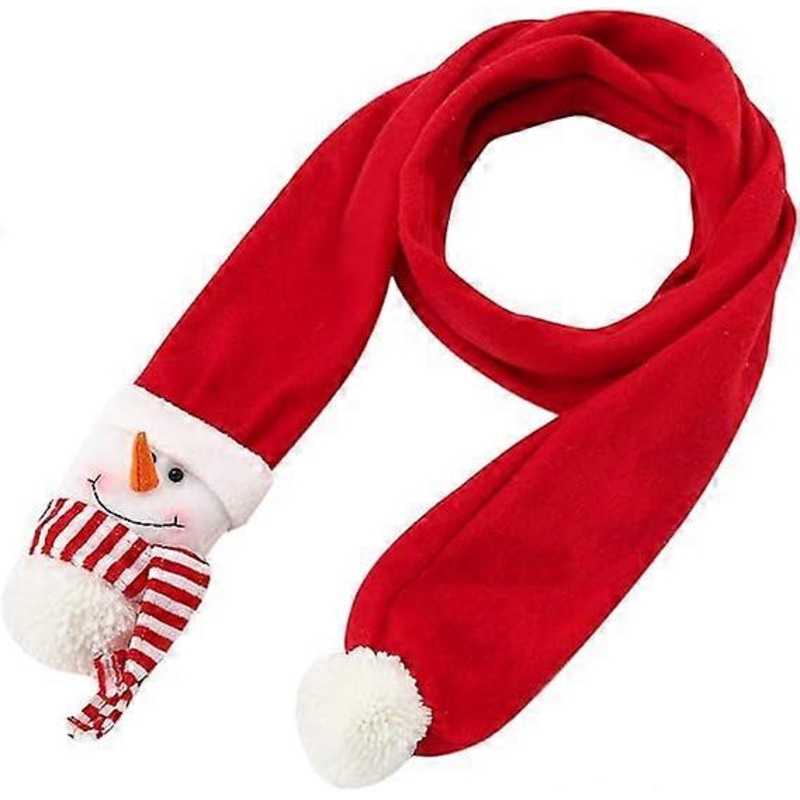 1pc Merry Christmas Scarf Winter Warm Shawl Wraps with 3d Snowman Santa Elk Embellishment Neckerchief | Fruugo SG