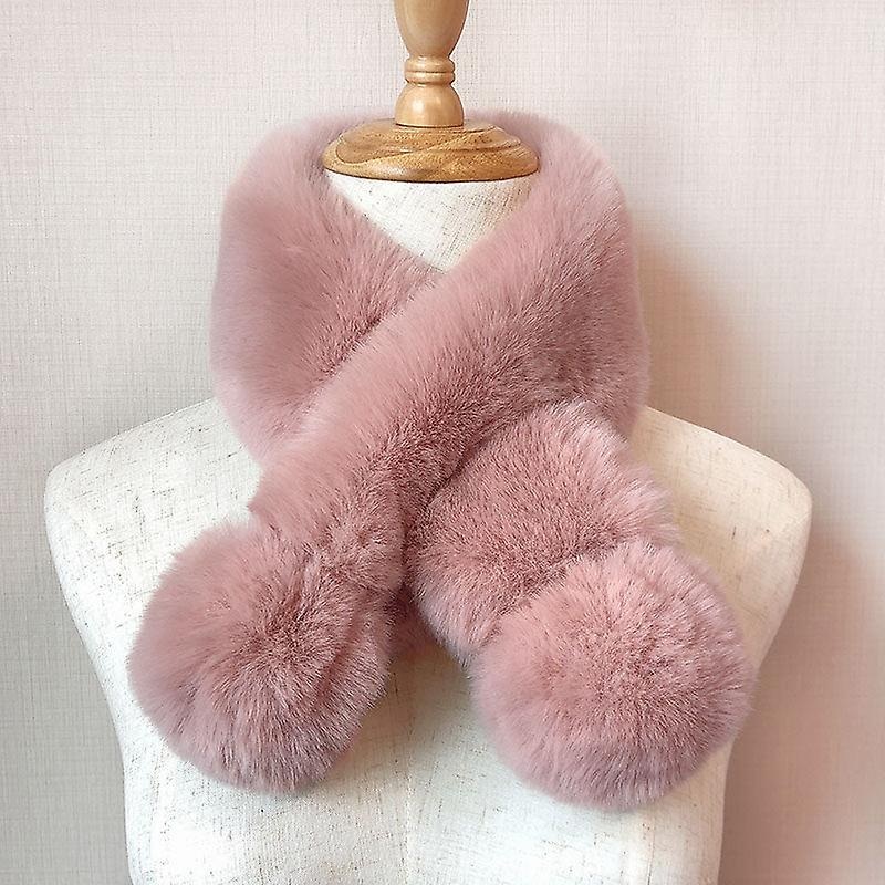 2023 New Autumn And Winter Mink-like Wool Plush Scarf Korean Style Solid Color Imitation Rex Rabbit Plush Warm Scarf | Fruugo SG
