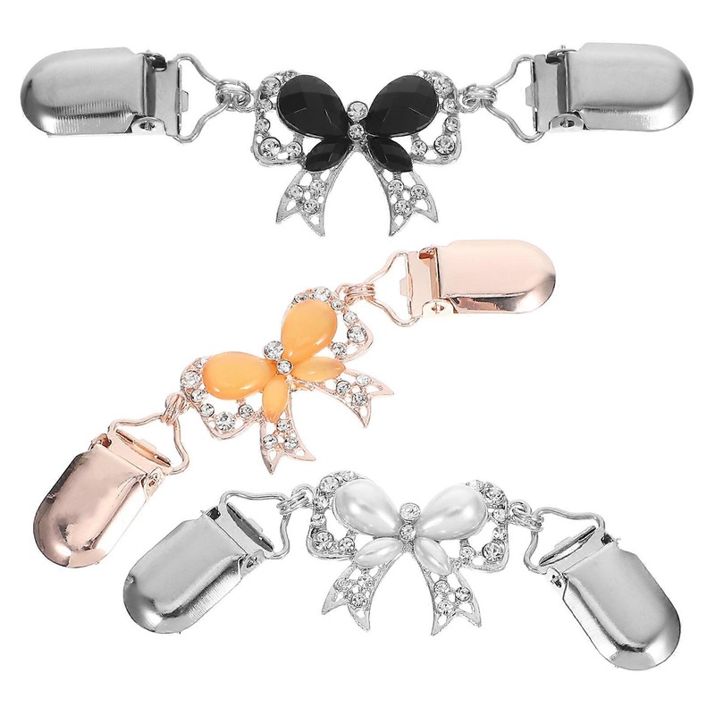 Cardigan Close Clip Bowknot Sweater Chain Clothes Decoration for Women 12×3.5×0.7cm 3Pcs | Fruugo SG