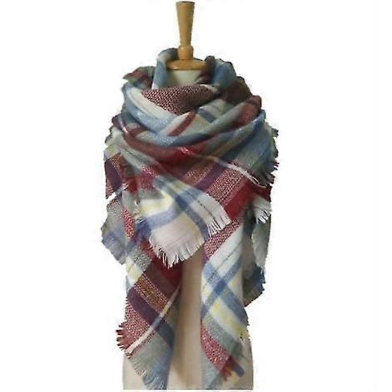 Cashmere double-sided color plaid scarf lady shawl | Fruugo SG
