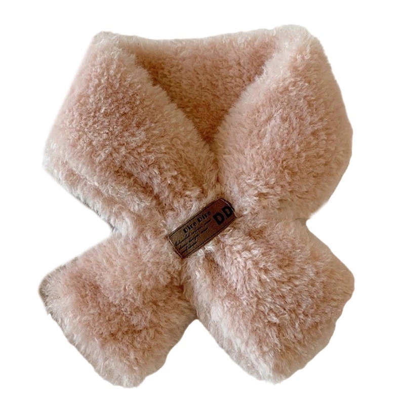 Crossed Scarf Winter Warm Furry Faux Furs Neckerchief Double Side Neck Gaiter Stylish Neck Scarf for Adult Women Student | Fruugo SG