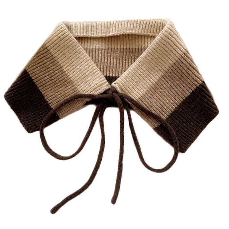Detachable Collars For Women Preppy Style Fake Collar Shawl Fashion Korea Cape Scarf Detachable False Shirt Collar Cloth  Three-color striped brown | Fruugo SG