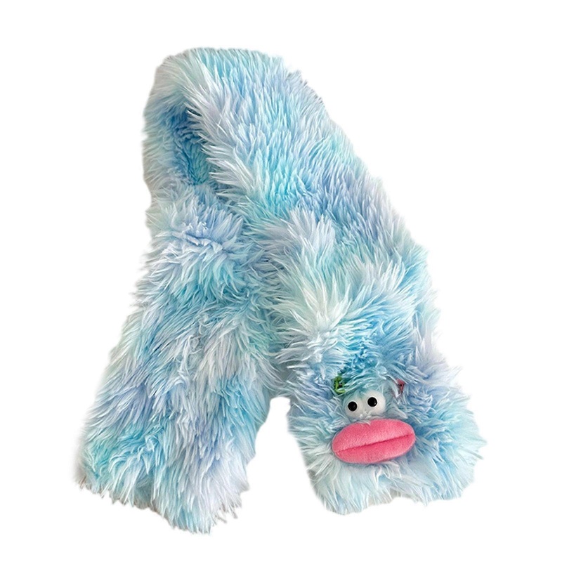 Girls Boys Warm Plush Scarf Neckwarmer Winter Cute Cartoon Thick Soft Shawl Wrap Scarves Warm Neck Cover  gradient blue | Fruugo SG