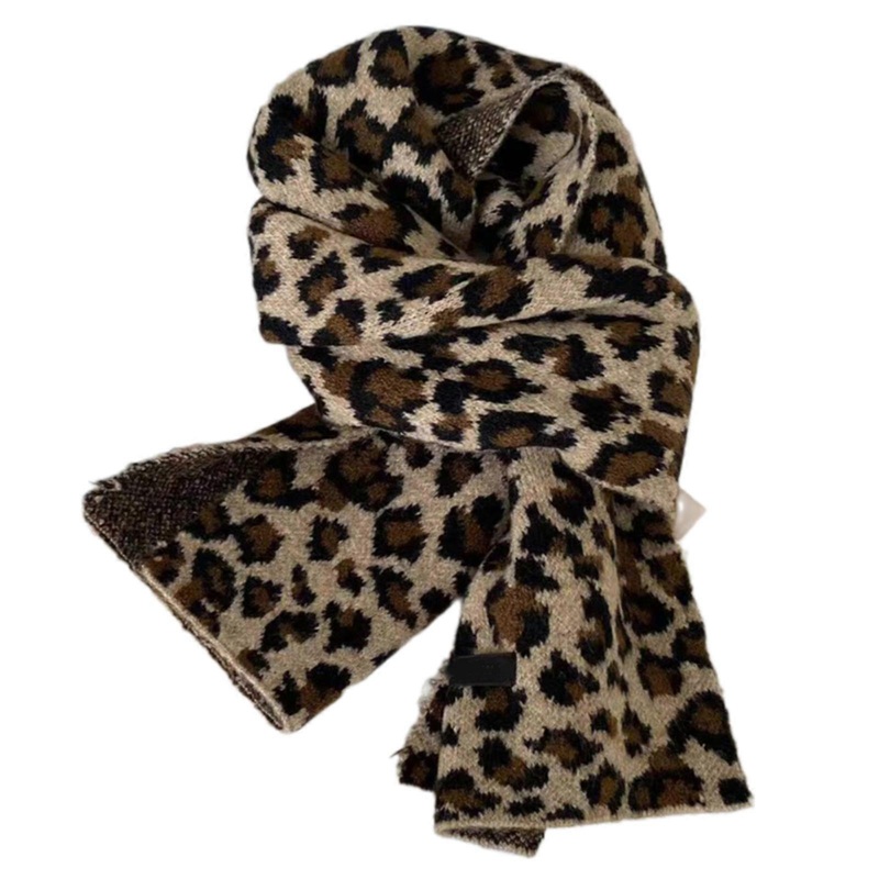 Leopards Print Plush Scarf Soft And Warm Neckerchief Fashionable Winter Scarves for Winter Warmth  Coffee | Fruugo SG