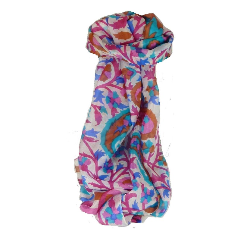 Mulberry Silk Contemporary Long Scarf Mooli Cerise by Pashmina & Silk | Fruugo SG