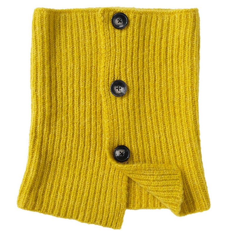 Stylish Knitted Neck Scarf with Button for Teens Girl and Women Cold Weather Neck Gaiter Neck Wrap for Shopping Casual  Yellow | Fruugo SG