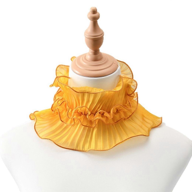 Stylish Women’s Multifunctional Polyester Neck Scarf Spring Summer Floral Lace Collar Design with Ruffled Edging Accent  Yellow | Fruugo SG