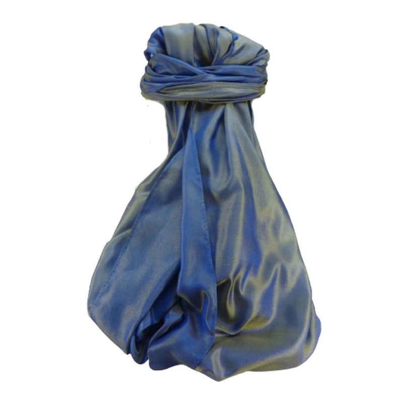 Varanasi Silk Long Scarf Heritage Range Khalil Blue by Pashmina & Silk | Fruugo SG