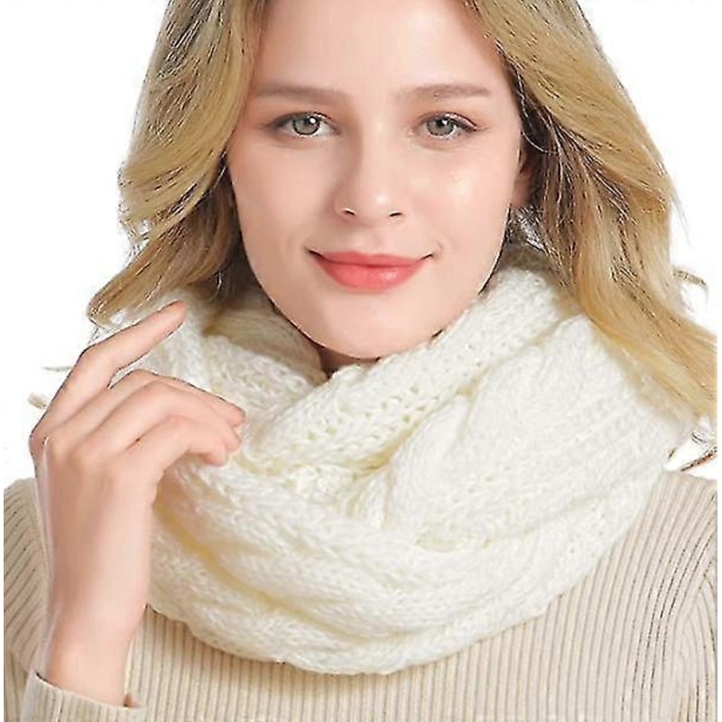 Warm Outdoor Twist Knitted Bib Solid Color Women’s Wool Bib Thickened Bib Solid Color Wool Bib 120cm White | Fruugo SG