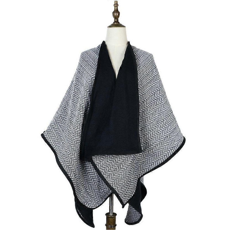 Warm Shawl Scarf Open Front Poncho Winter Cardigant with Tassel for Lady | Fruugo SG