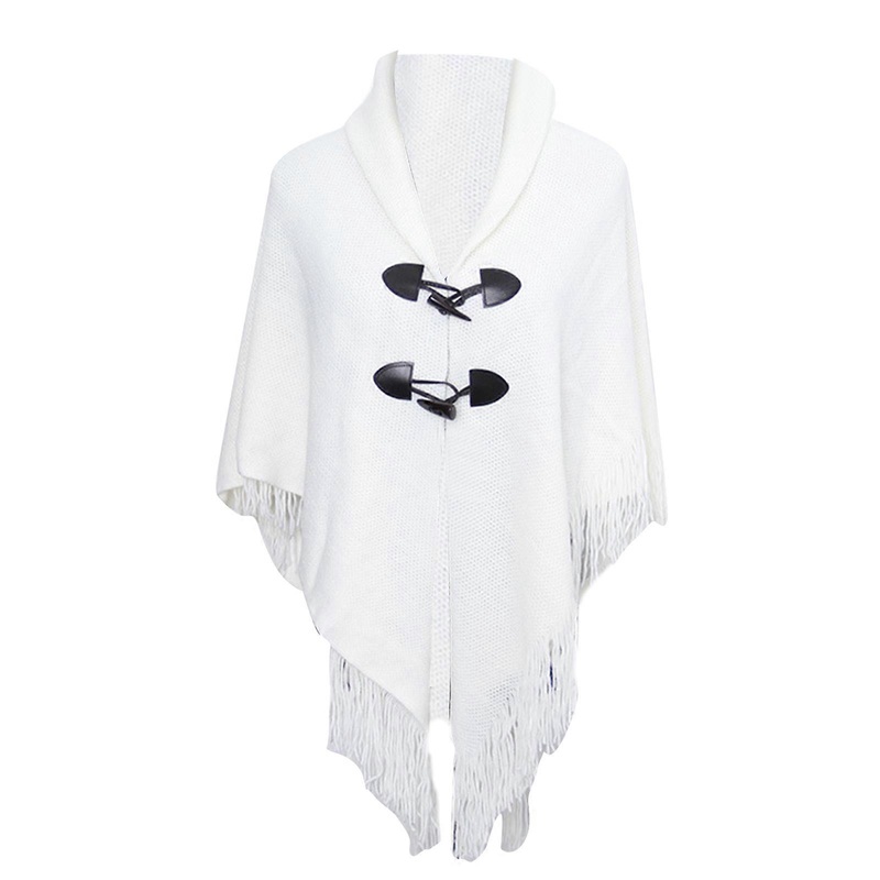 Winter Poncho Cape Cloak Shawl Wrap Poncho With Button Women Shawl Wrap Poncho Ruana Cape Cardigan Sweater Open  White | Fruugo SG