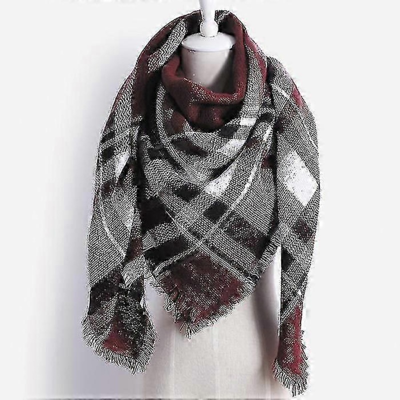 Women’s Autumn Winter Scarf Imitation Cashmere Chequered Blanket Scar | Fruugo SG