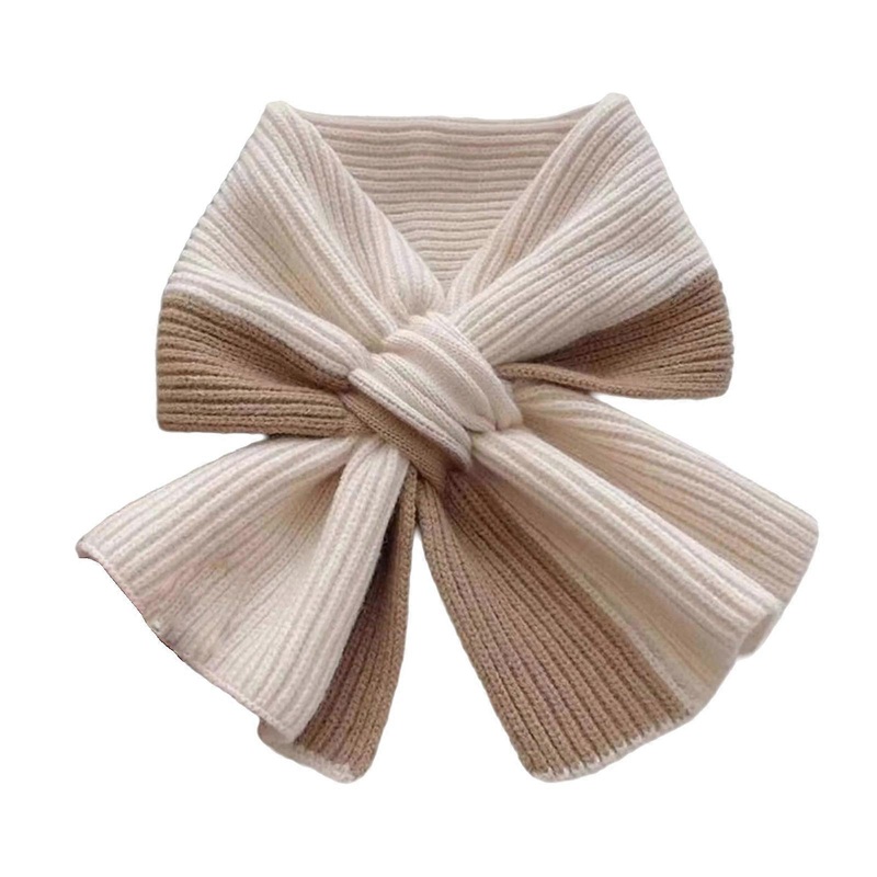 Women’s Cosy Knitting Scarf Stylish Crossed Style Neck Wrap Solid Color Matching Neckerchief for Fall Winter Season  khaki | Fruugo SG