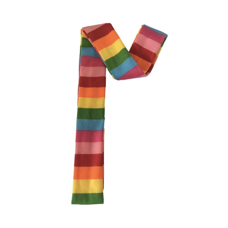 Y2K Punk Style Skinny Long Scarf Harajuku Rainbow Striped Neckerchief Fashionable Streetwear Accessory for Men and Women  Orange rainbow | Fruugo SG