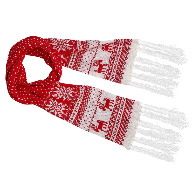 Casual Long Scarf For Women Christmas Theme Red Color Material 210*20Cm 1Pack | Fruugo SG
