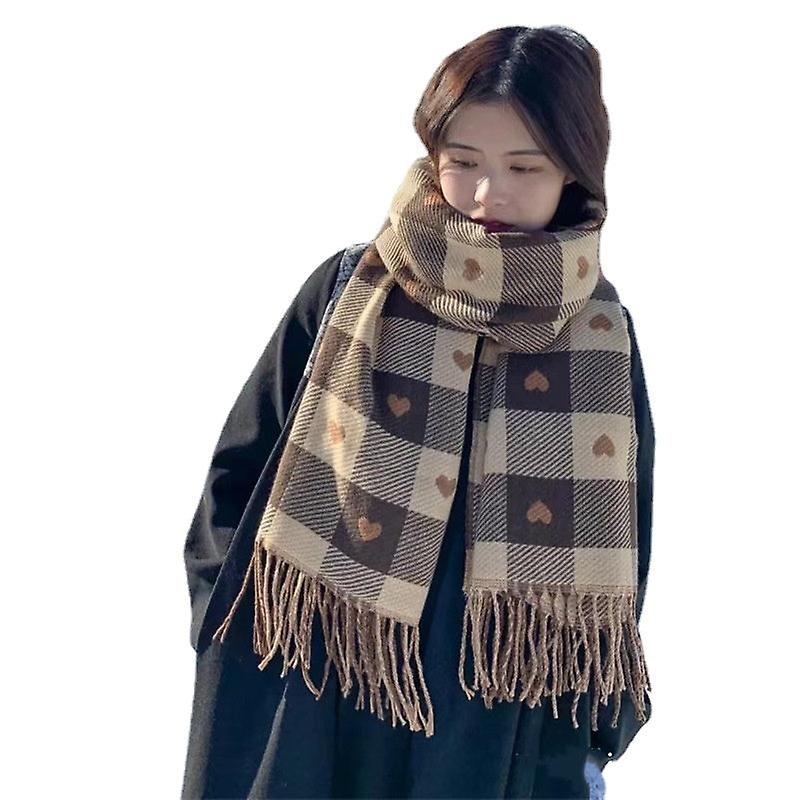 Checked Cashmere Imitation Women’s Fall Winter Scarf Blanket Wrap Shawl Stole Warm Soft | Fruugo SG