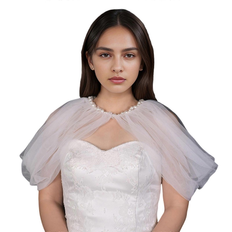 Elegant Pearls Capes Bride Tulle Shawl Halloween Capes Shawl Shoulder Jewelry Shoulder Cover Shoulder Jewelry  White | Fruugo SG