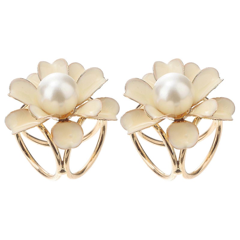 Elegant Shawl Clips Flower Shape Double Ring Women Clothing Buckle 2Pcs | Fruugo SG