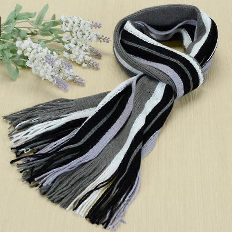 Men Winter Warm Striped Scarves Long Scarf Tassel Neck Wrap Shawl Stole | Fruugo SG