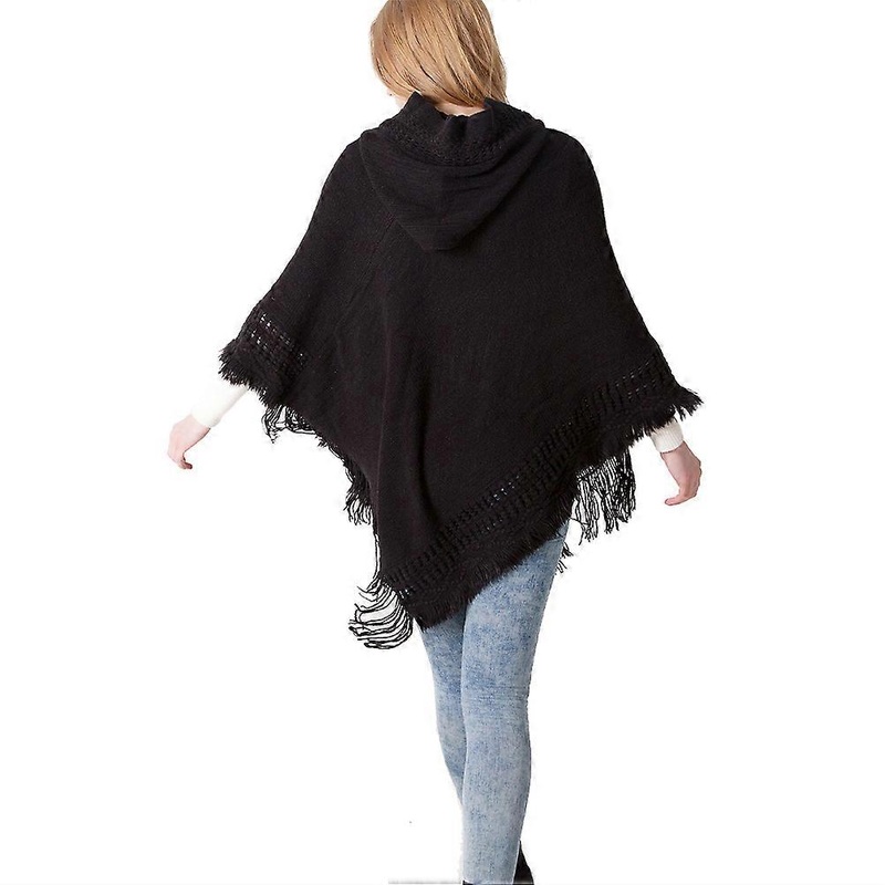 Neck Warmer Women Knitted Shoulder Shawl Winter Wear Black 138x132x35cm 1Pack | Fruugo SG