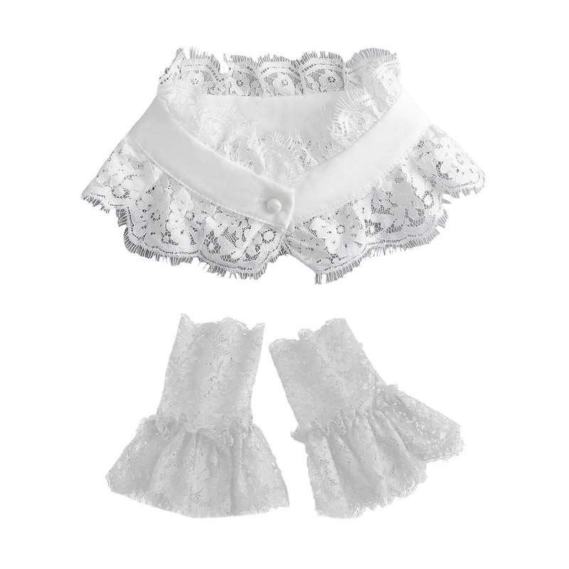 Retro Faux Collar Eyelash Flower False Detachable Choker Collar with Wrist Cuffs Set for Women Outfit Clothing Accessory  White | Fruugo SG