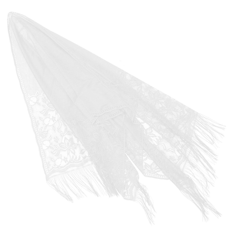 Scarf For Women Flower Lace Scarf White 185X63CM Headscarf Lady Casual Scarf 1Set | Fruugo SG