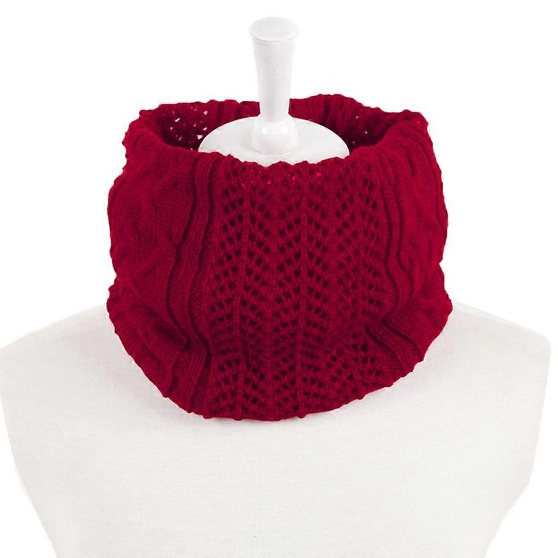 Unisex Winter Twist Cable Knitted Neck Warmer Gaiter Solid Color Outdoor Windproof Stretchy for Infinity Circle Loop Sca  Red | Fruugo SG
