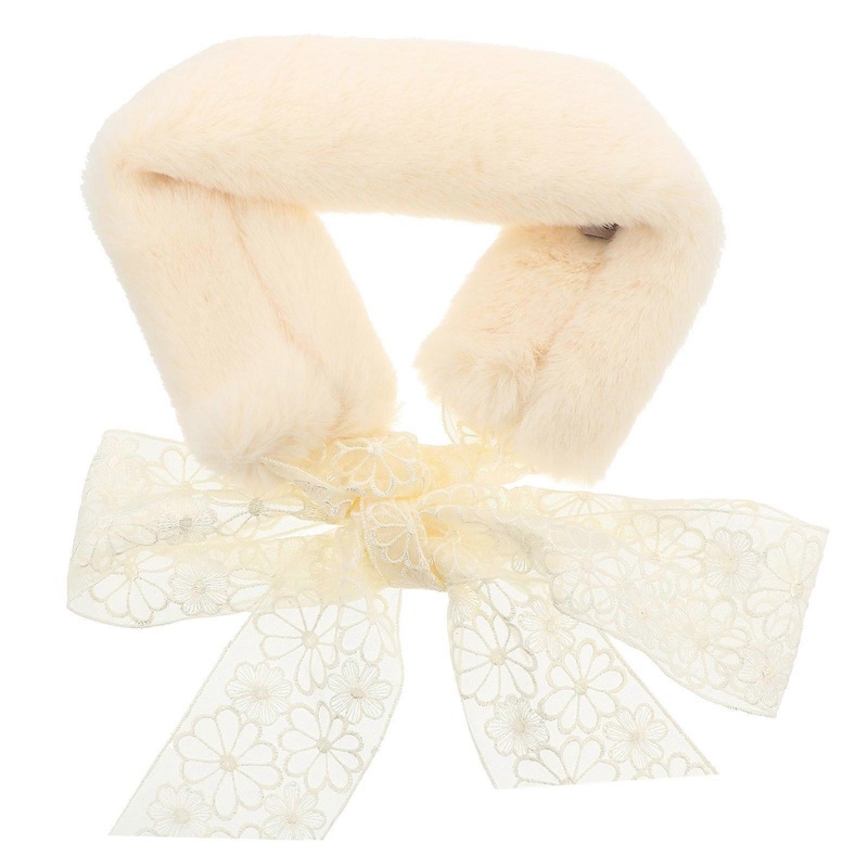 Warmth Women Winter Outdoors Daily Wear White 160x8x3cm Lace Plush Fashion Scarf 1Pcs | Fruugo SG