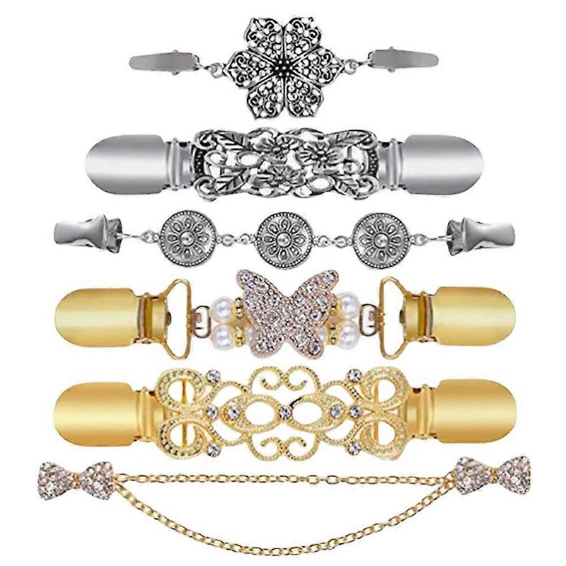 Women Coat Clips Reusable Cardigan Clips For Collars Scarves Sweaters Assorted Color 6Set | Fruugo SG