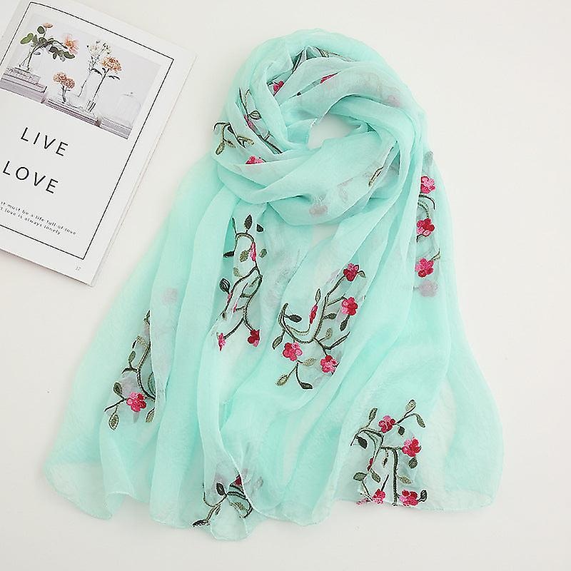 Women Scarf Shawl 2022 Spring And Summer Sun Protection Embroidered Chiffon Beach Towel | Fruugo SG
