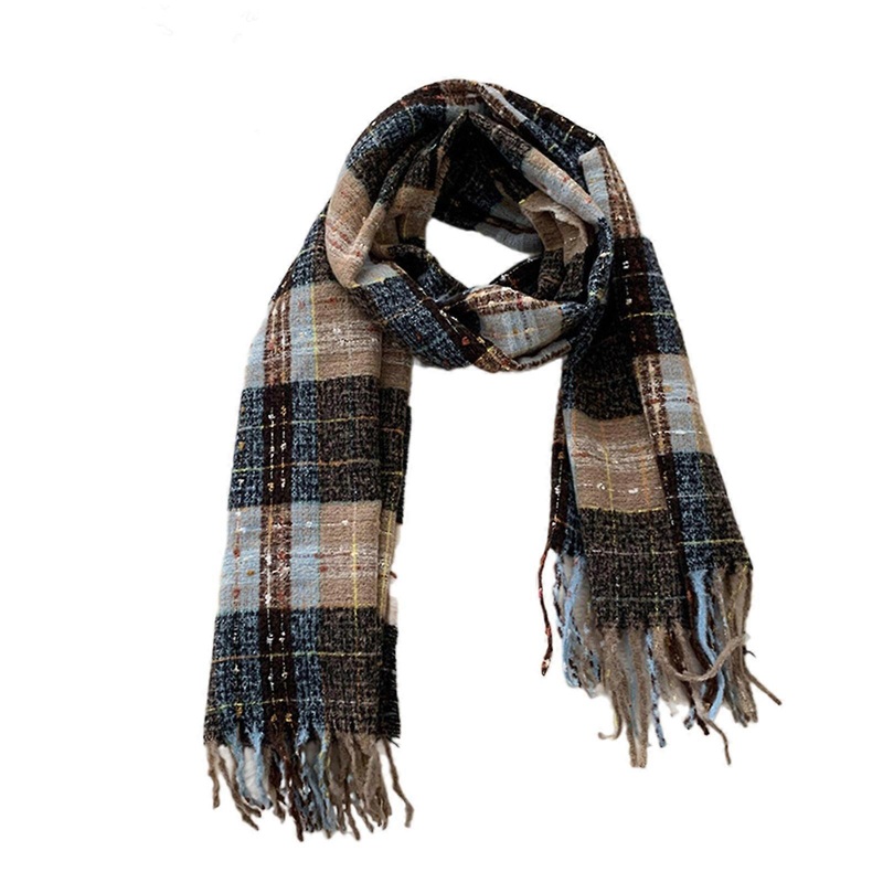 Checker Long Scarf for Women Men Vintage Neck Scarf Shawl Wrap for Winter Outdoor Activity All Matching Cool Neck Wrap  Blue card color | Fruugo SG