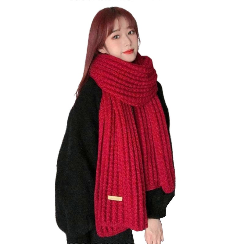 Crochet Long Scarf For All Ages Comfortable Neck Wear Winter Autumn Warm Shawl Neck Scarf Shoulder Wrap for Daily Use  Burgundy | Fruugo SG