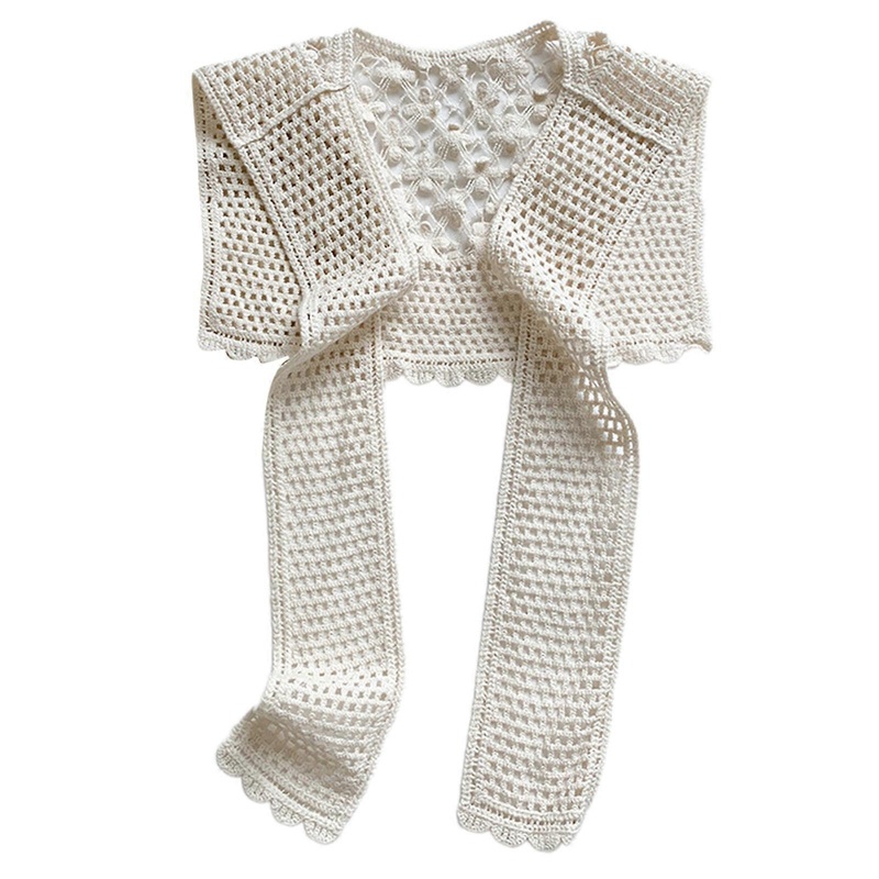 Crochet Shawl for Blouse Shirt Breathable Knitted Shoulder Wrap Scarf for Travel Sun Protective Shawl for Daily Wear  695 rice white | Fruugo SG