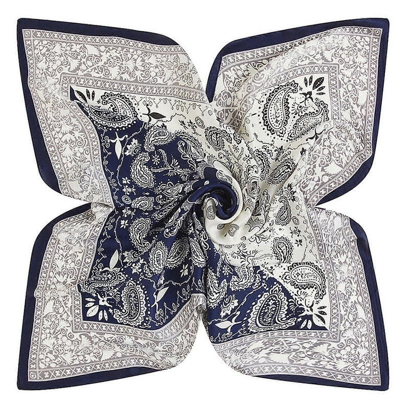 Elegant Women’s Polyester Scarf 60x60cm Fashionable Color Block Headscarf Neckerchief for Everyday Wear and Travel  Navy blue and white | Fruugo SG