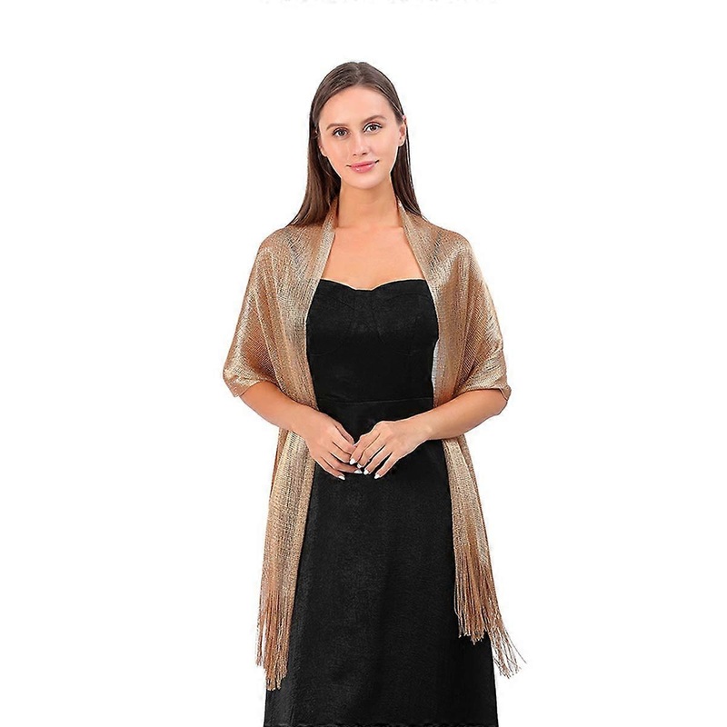 Evening Dress Shawl Glossy Golden Elegant Thin Light Women’s Shawl for Dancing Party | Fruugo SG