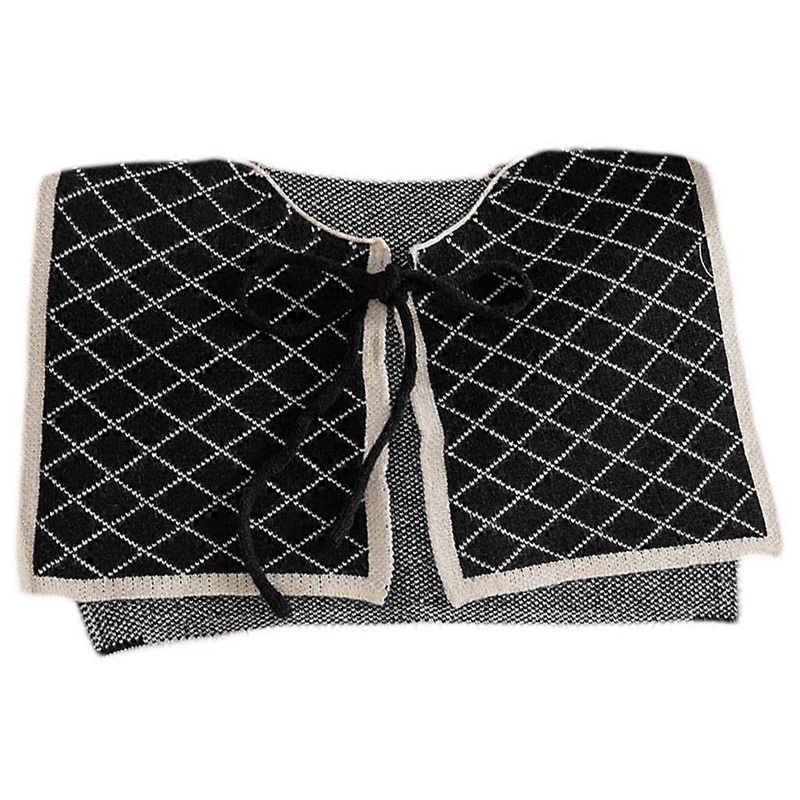 False Collar For Women False Collar Retro Fake Collar Dress Shirts Blouse Checkered Pattern Print Collar Black Shawl  Black | Fruugo SG